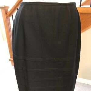 Bianca Nygard Vintage Lined Hi Waist Skirt w Unique Layering Design Black Sz S